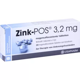 Zinc POS 3.2 MG Comprimés Gastro-Sattersistants, 20 pc