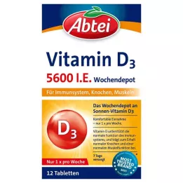 Abtei Vitamine D3 5. 600 I. E. Tablettes Windowpot, 12 pc