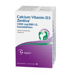 CALCIUM VITAMIN D3 Zentiva 1000 mg/880 I.E. comprimés à croquer, 100 pcs