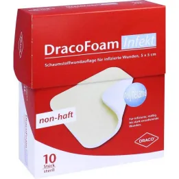 Couverture de plaie en mousse dinfection Dracofoam 5x5cm, 10 pc