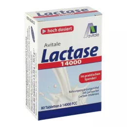 LACTASE 14 000 FCC comprimés dans un distributeur, 80 pièces