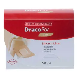 DracoPor Pansement doux de couleur peau 3,8x3,8 cm stérile, 50 pc
