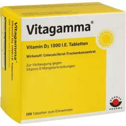 VITAGAMMA Vitamine D3 1 000, cest-à-dire les comprimés, 200 pc