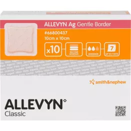 ALLEVYN Ag Association des plaies de bordure douce 10x10 cm, 10 pc