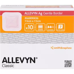 ALLEVYN AG Gentle Border 7.5x7.5 cm Association des plaies, 10 pc
