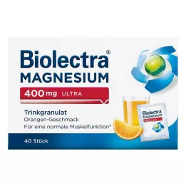 BIOLECTRA Granulés à boire ultra magnésium 400 mg orange, 40 pcs