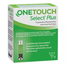 ONE TOUCH Bandelettes de test de glycémie Select Plus, 50 pièces