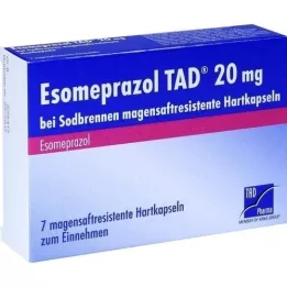 ESOMEPRAZOL TAD 20 mg pour les brûlures destomac msr.hartkaps., 7 pc