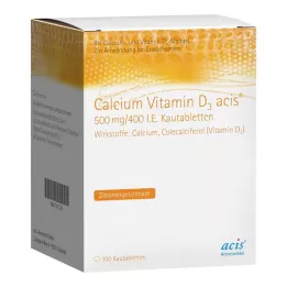 CALCIUM VITAMIN Acide D3 500 mg/400 I.E. comprimés à croquer, 100 pcs