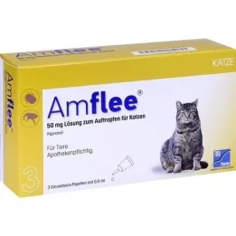 Amflee 50 mg Solution pour gouttes pour les chats, 3 pc
