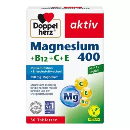 DOPPELHERZ Comprimés de magnésium 400+B12+C+E, 30 pcs