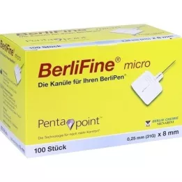 BERLIFINE Micro Canule 0,25x8 mm, 100 pc