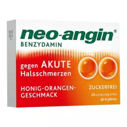 NEO-ANGIN Benzydamine maux de gorge aigus. Miel-Orange, 20 pcs