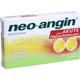 NEO-ANGIN Benzydamine Maux de gorge aiguë citron, 20 pc