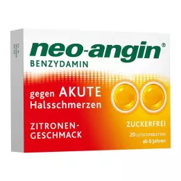 NEO-ANGIN Benzydamine maux de gorge aigus citron, 20 pcs
