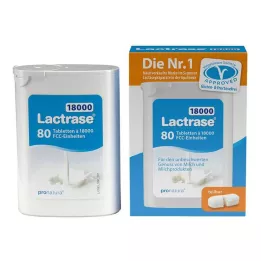 LACTRASE 18 000 FCC comprimés dans un distributeur double pack, 2X40 pcs