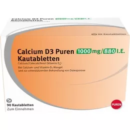 CALCIUM D3 Puren 1000 mg / 880, cest-à-dire des comprimés à mâcher, 90 pc