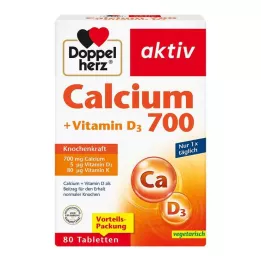 DOPPELHERZ Comprimés de Calcium 700 + Vitamine D3, 80 pcs