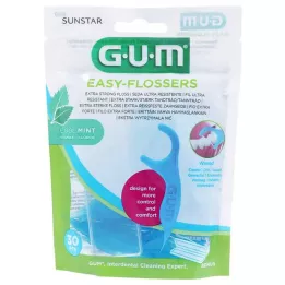 GUM Bâtonnets de fil dentaire ciré Easy-Flossers + étui de voyage, 30 pièces