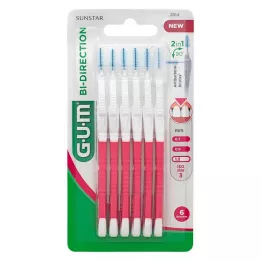 GUM Brosses interdentaires à la bi-direction 1,2 mm rose, 6 pc