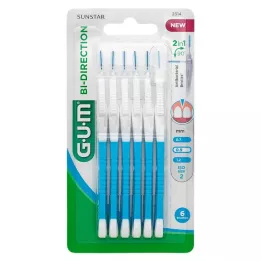 GUM Brosses interdentaires à la bi-direction 0.9 mm bleu, 6 pc