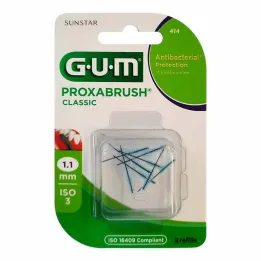 GUM Brosses de rechange Proxabrush Classic 1,1 mm, 8 pièces