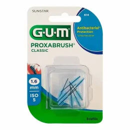 GUM Brosses de rechange Proxabrush Classic 1,6 mm, 8 pièces