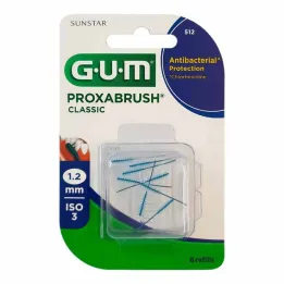 GUM Brosses de rechange Proxabrush Classic 1,2 mm, 8 pièces