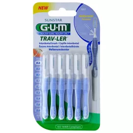 GUM TRAV-LER Brosse interdentaire bleu clair de 0,6 mm, 6 pièces
