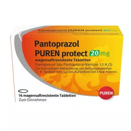 PANTOPRAZOL PUREN Protect 20 mg comprimés gastro-résistants, 14 pcs
