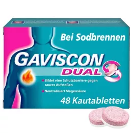 GAVISCON Comprimés à croquer doubles 250 mg/106,5 mg/187,5 mg, 48 pcs