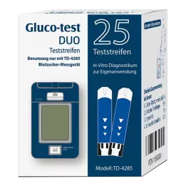GLUCO TEST DUO Bandelettes de test, 25 pièces