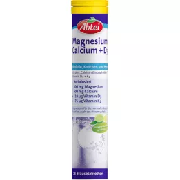 Abtei Comprimés effervescents de magnésium calcium + D3, 15 pc