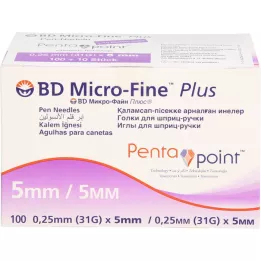 BD MICRO-FINE+ 5 aiguilles de stylo 0,25x5 mm 31 g, 100 pc