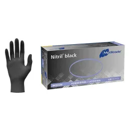 Gants de sous-vêtements noirs en nitrile, non stériles, sans poudre, taille XL, lot de 100