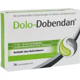 DOLO-DOBENDAN 1,4 mg / 10 mg de sucettes, 36 pc