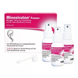 MINOXICUTAN Spray pour femme 20 mg/ml, 3X60 ml