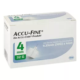 ACCU FINE Aiguilles stériles pour stylos à insuline 4 mm 32 G, 100 pcs