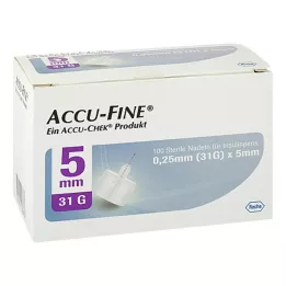 ACCU FINE Aiguilles stériles pour stylos à insuline 5 mm 31 G, 100 pcs