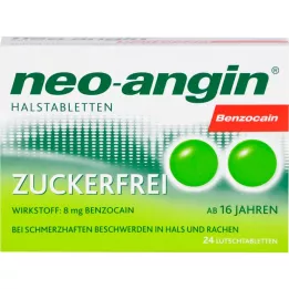 Néo-Angin Benzocain Demi-Tablets Sucre gratuit, 24 pc