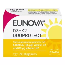 EUNOVA DuoProtect D3+K2 1000 UI/80 μg gélules, 30 pcs
