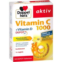 DOPPELHERZ Dépôt de vitamine C 1000 + Vitamine D, 30 pc