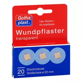 GOTHAPLAST Pansement pour plaies 2,2 cm transparent, 20 pièces