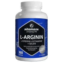 Vitamaze L-Arginine + Piperin + Vitamines + Sélénium, 360 pc