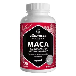 Vitamaze Maca 5 000 mg + L-Arginine + OPC + Vitamines + Zinc, 120 pc