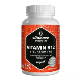 Vitamaze Vitamine B12 + Acide folique + B6, 180 pc