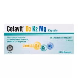 CEFAVIT Gélules dures D3 K2 Mg 2 000 UI, 60 unités