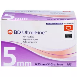 BD ULTRA-FINE Aiguilles pour stylo 5 mm 31 G 0,25 mm, 105 pièces