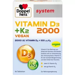 DOPPELHERZ Comprimés du système de vitamine D3 2000 + K2, 60 pc
