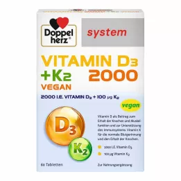 DOPPELHERZ Comprimés du système de vitamine D3 2000+K2, 60 pièces